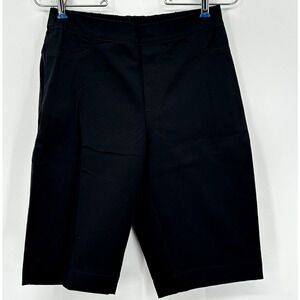 Isaac Mizrahi Live! BLACK Bermuda Stretch Pull On Shorts Womens Size 2